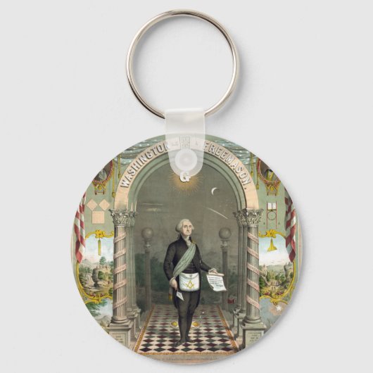 George Washington als Freemason Sleutelhanger (Voorkant)