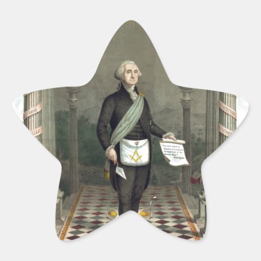 George Washington als Freemason Ster Sticker (Voorkant)