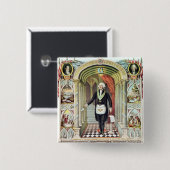 George Washington als Freemason Vierkante Button 5,1 Cm (Voorkant /achterkant)