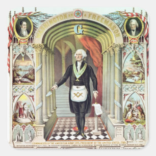 George Washington als Freemason Vierkante Sticker