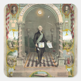 George Washington als Freemason Vierkante Sticker
