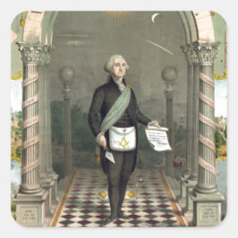 George Washington als Freemason Vierkante Sticker