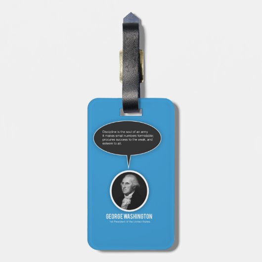 George Washington Bagagelabel met lederen riem (Achterkant verticaal)