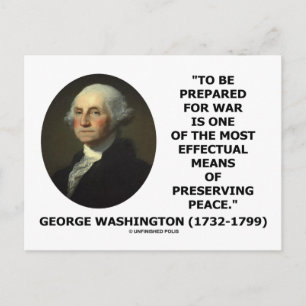 George Washington bereidt zich voor op oorlog en v Briefkaart