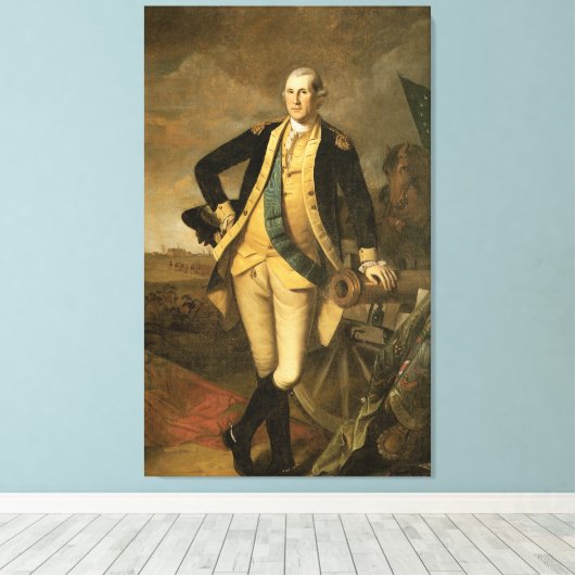 George Washington bij Princeton, 1779 Canvas Afdruk (Insitu (Houten vloer))