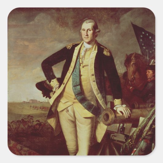 George Washington bij Princeton, 1779 Vierkante Sticker (Voorkant)