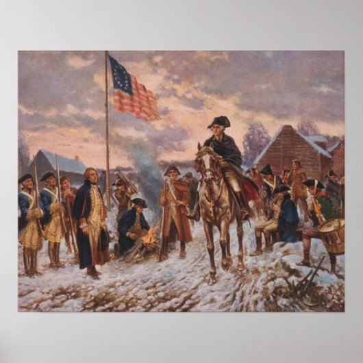 George Washington bij Valley Forge, Canvas Poster (Voorkant)