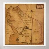 George Washington Boerderij Plan Map - 1766 Poster (Voorkant)