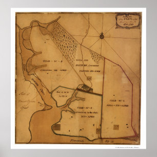 George Washington Boerderij Plan Map - 1766 Poster