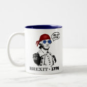 George Washington Brexit 1776 EU Flag Sunglasses Tweekleurige Koffiemok (Links)