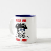 George Washington Brexit 1776 EU-vlag zonnebril Tweekleurige Koffiemok (Voorkant links)