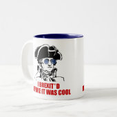 George Washington Brexit 1776 EU-vlag zonnebril Tweekleurige Koffiemok (Voorkant links)