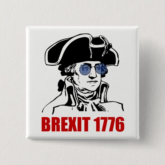 George Washington Brexit 1776 EU-vlag zonnebril Vierkante Button 5,1 Cm (Voorkant)
