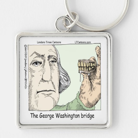George Washington Bridge & Dentures Funny Gift Sleutelhanger (Voorkant)