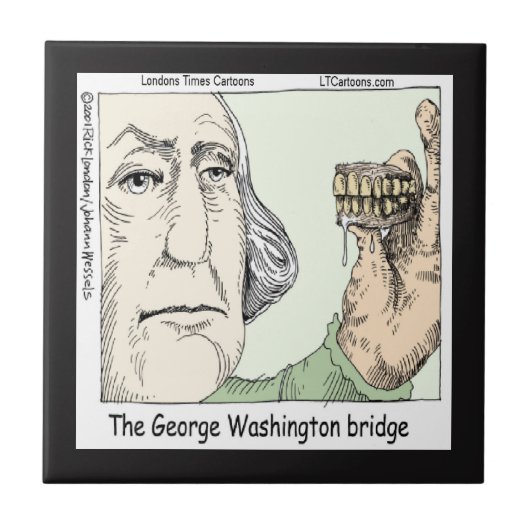 George Washington Bridge Funny Ceramic Tegel Tegeltje (Voorkant)