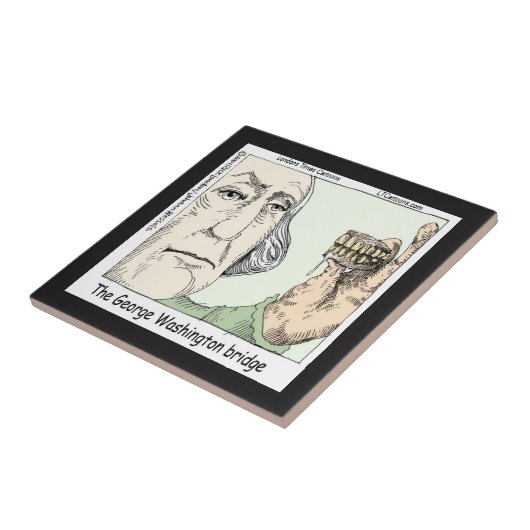George Washington Bridge Funny Ceramic Tegel Tegeltje (Zijkant)