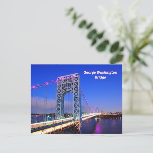 George Washington Bridge Hudson River Briefkaart (Staand voorkant)