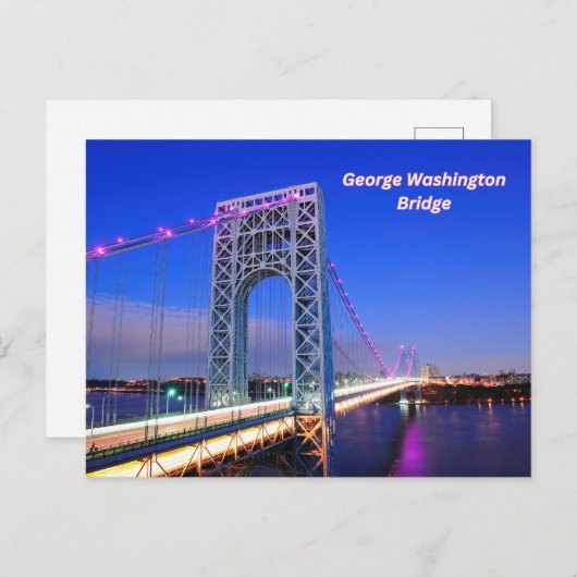 George Washington Bridge Hudson River Briefkaart (Voorkant / Achterkant)