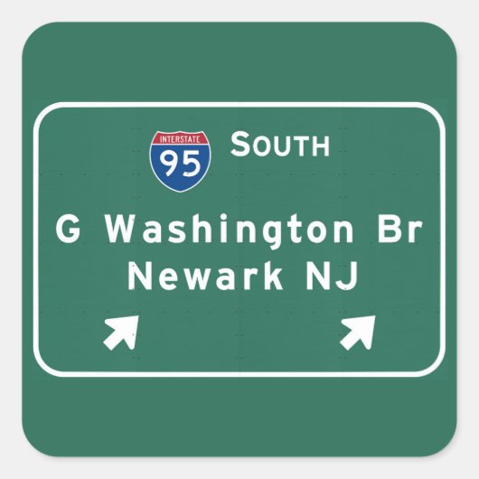 George Washington Bridge Interstate I-95 Newark NJ Vierkante Sticker (Voorkant)