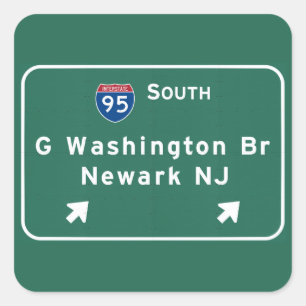 George Washington Bridge Interstate I-95 Newark NJ Vierkante Sticker
