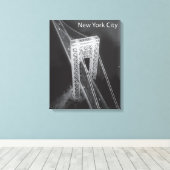 George Washington Bridge New York City Canvas Afdruk (Insitu (Houten vloer))