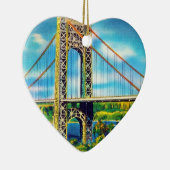 George Washington Bridge, New York City Keramisch Ornament (Rechts)