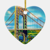 George Washington Bridge, New York City Keramisch Ornament (Voorkant)