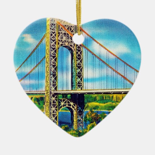 George Washington Bridge, New York City Keramisch Ornament (Voorkant)