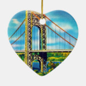 George Washington Bridge, New York City Keramisch Ornament (Achterkant)