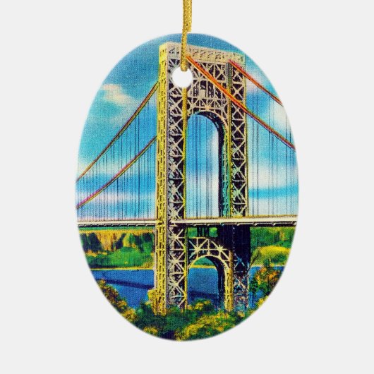 George Washington Bridge, New York City Keramisch Ornament (Voorkant)