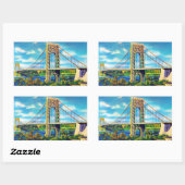 George Washington Bridge, New York City Rechthoekige Sticker (Vel)