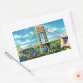 George Washington Bridge, New York City Rechthoekige Sticker (Envelop)
