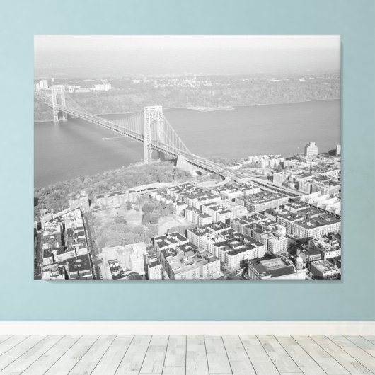 George Washington Bridge NYC Foto - 2 Canvas Afdruk (Insitu (Houten vloer))