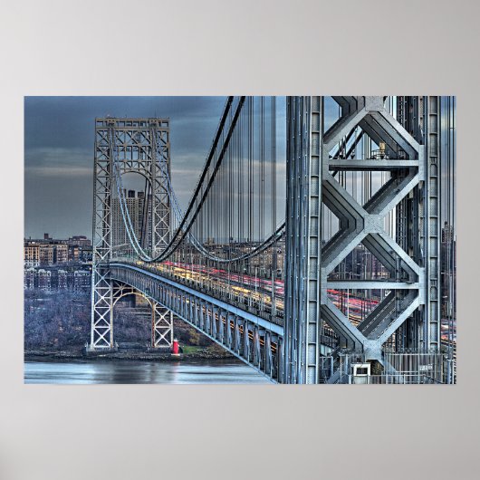 George Washington Bridge & The Red Lighthouse NYC Poster (Voorkant)