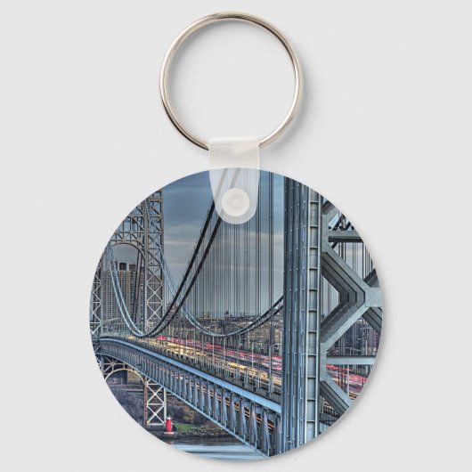 George Washington Bridge & The Red Lighthouse NYC Sleutelhanger (Voorkant)