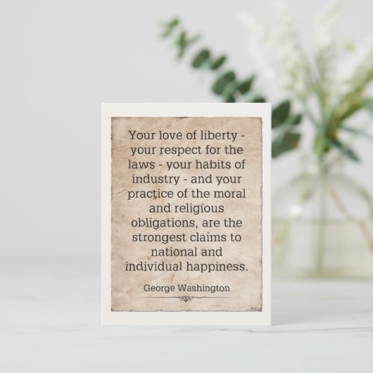 George Washington Briefkaart (Staand voorkant)
