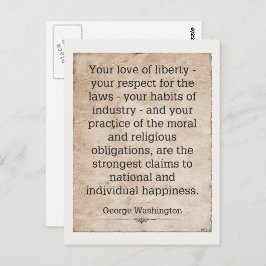 George Washington Briefkaart (Voorkant / Achterkant)