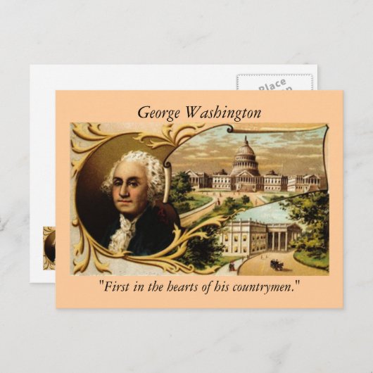 George Washington Briefkaart (Voorkant / Achterkant)