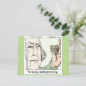 George Washington Brug & Gebitsprothese Grappig Ca Briefkaart (Staand voorkant)