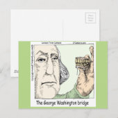 George Washington Brug & Gebitsprothese Grappig Ca Briefkaart (Voorkant / Achterkant)