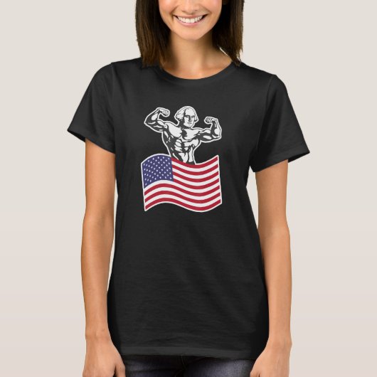 George Washington Buff Amerikaanse vlag T-shirt (Voorkant)