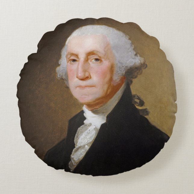 George Washington, c.1821 (olie op canvas) Rond Kussen (Voorkant)