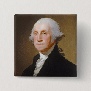 George Washington, c.1821 (olie op canvas) Vierkante Button 5,1 Cm