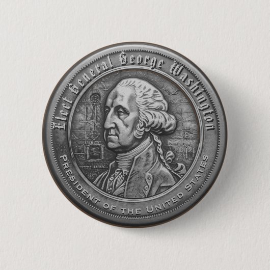 George Washington Campagne Knop Ronde Button 5,7 Cm (Voorkant)