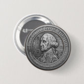 George Washington Campagne Knop Ronde Button 5,7 Cm (Voorkant /achterkant)