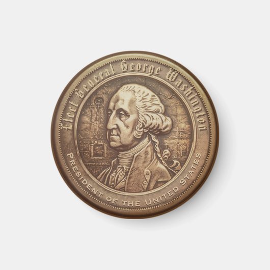 George Washington Campagneknop Magneet (Voorkant)