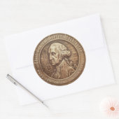 George Washington Campagneknop Ronde Sticker (Envelop)