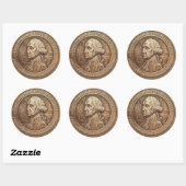 George Washington Campagneknop Ronde Sticker (Vel)