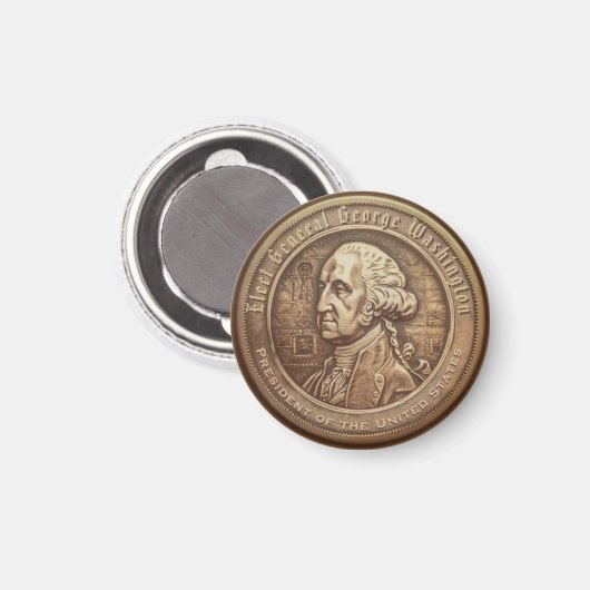 George Washington Campaign Button Magneet (Voorkant / Achterkant)