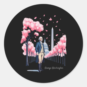 George Washington Cherry Blossom Art Washington DC Ronde Sticker
